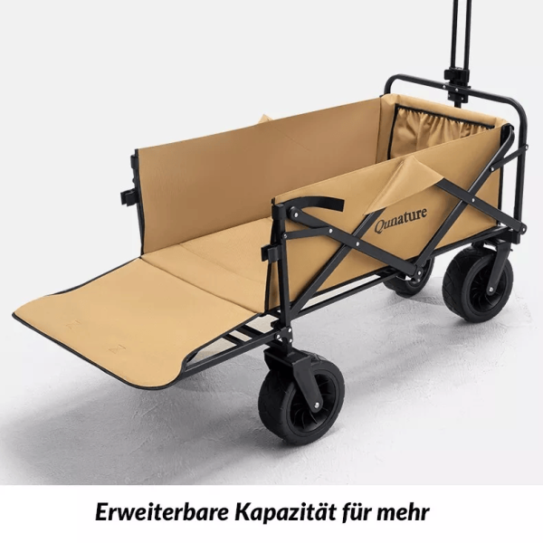 Qunature | Faltbarer Campingwagen – Stabiler Bollerwagen mit 180L Volumen, bis 150 kg belastbar